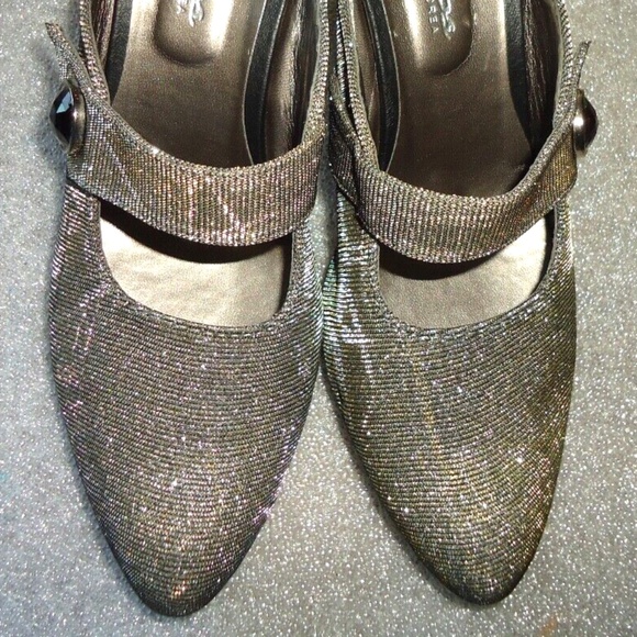 Co Cos Made in Corea 84D 250mm Women's Heel Glitter Selver Sandals Size-8/38 - Picture 5 of 13